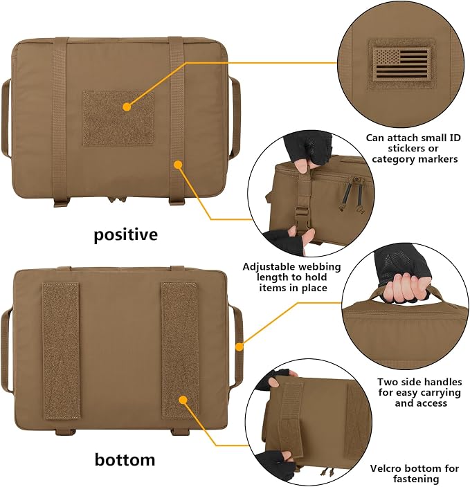PETAC GEAR 4 PCS Tactical Modular Packing Cubes with Waterproof Material, Large Capacity Storage Bag, Easy Clean Outdoor Travel Organize Storage Pouches Bags (CB) - Image 6