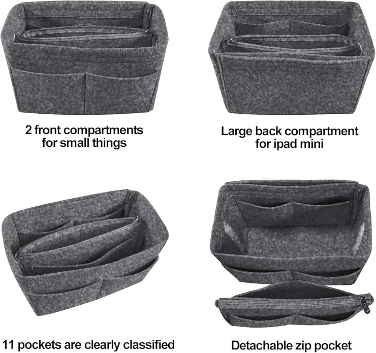 OMYSTYLE Purse Organizer Insert, Felt Tote Bag Organizer Insert with 5 Sizes, Handbag Dividers for Inside Purse, Compatible with Longchamp, Neverful, Speedy and More - Image 5