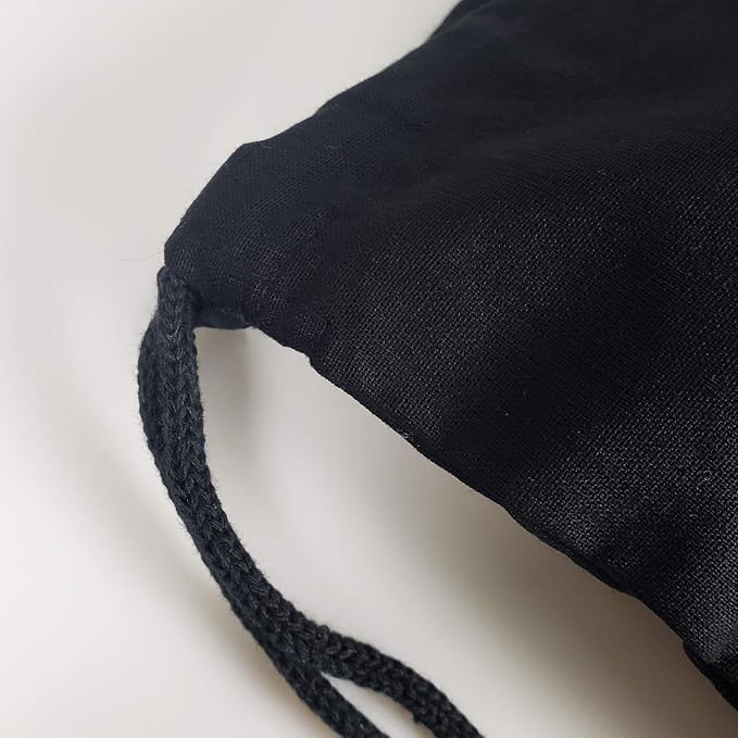 TBF Cotton Canvas Drawstring Backpack with Zippered Front Pocket Cinch Sack Pull String Sport Bags for Gym, Hike, Men Women Kids Bags (Black, Set of 6) - Image 5