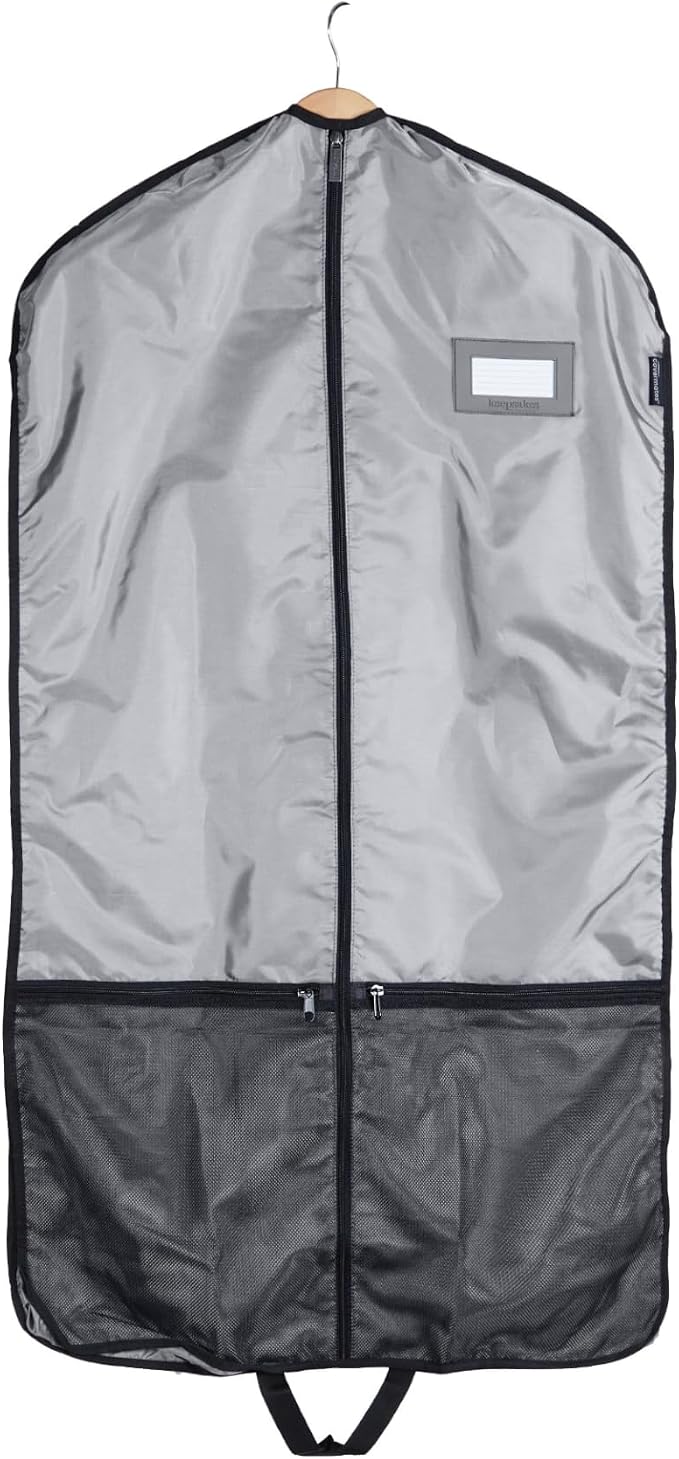 Covermates Deluxe Garment Bag Set for Closet Storage & Travel – Heavy Duty Hanging Suit & Dress Bags with ID Window, Accessory Pockets & Carrying Handles – Premium Wardrobe Protection, Grey by Covermates