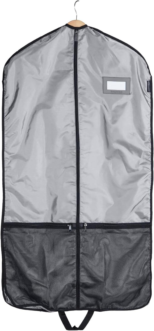Covermates Deluxe Garment Bag Set for Closet Storage & Travel – Heavy Duty Hanging Suit & Dress Bags with ID Window, Accessory Pockets & Carrying Handles – Premium Wardrobe Protection, Grey by Covermates