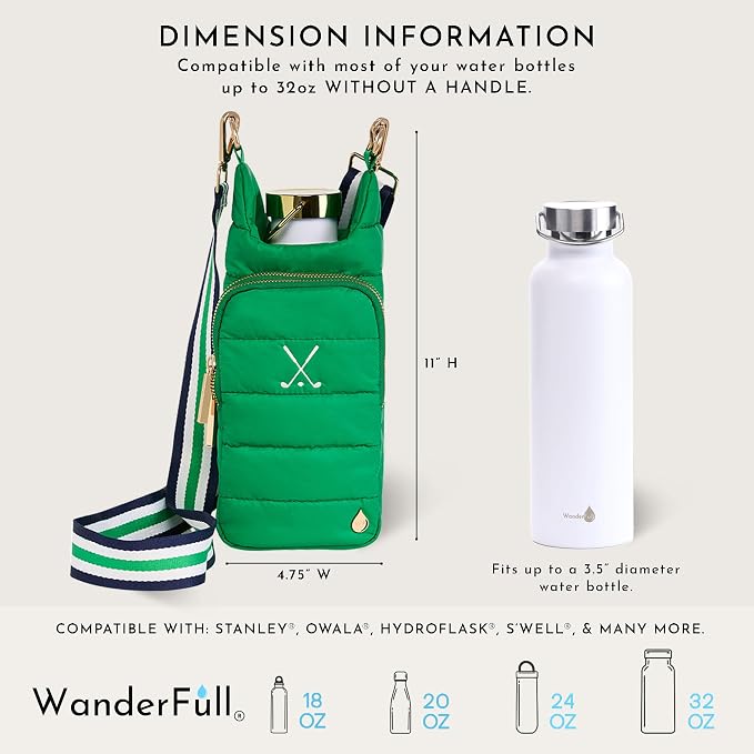 WanderFull® Original HydroBag®, Fits Up to 32 oz Water Bottle Holder with Strap, Gift for Women, Hands-Free Crossbody, Water Bottle Carrier Bag with Phone Pocket - Image 3
