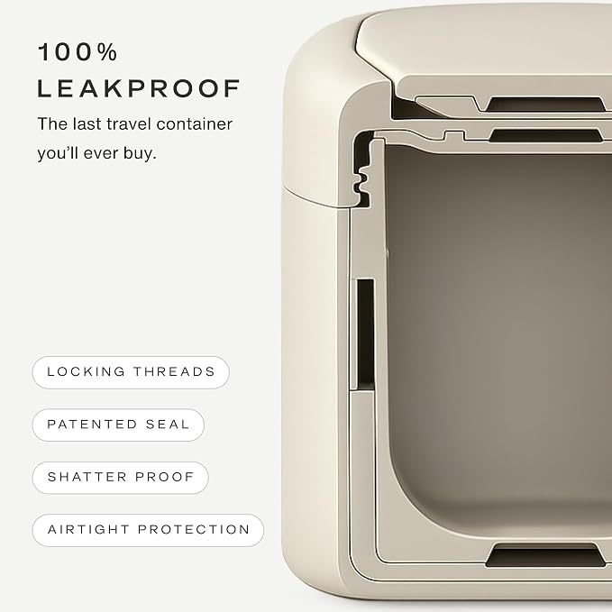 Cadence Travel Containers Haircare Capsule Set - Magnetic Containers with Lids,Carry On Travel Essentials For Women/Men - 3 Flex Mediums (1.32oz) - Shampoo, Conditioner & Comb Icon Labels - Charcoal - Image 3