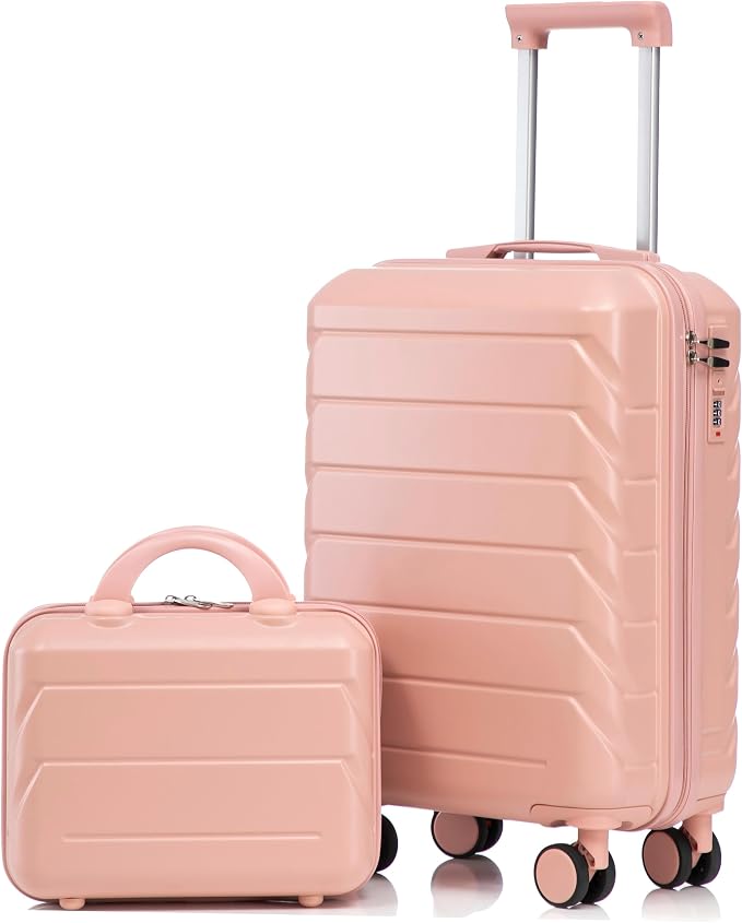 Hardshell Luggage, Lightweight Durable ABS Suitcase, 20/14 Inch Luggage by Merax