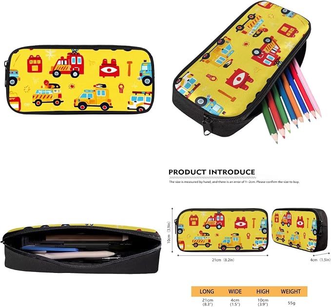 Car Boys School Bag with Lunch Box Pencil Case Water Bottle Sleeve 4 in1 Set Boys Backpacks Ages 8-10 6-8 Kids Bookbag for Elementary Middle Travel Outdoor Daypack - Image 7