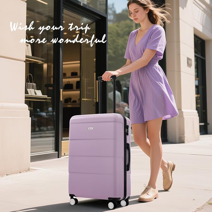 Merax Luggage Sets of 3 Piece Carry on Suitcase Airline Approved, | Hardcase Suitcase Set with Double Spinner Wheels,20+24+28 inch - Image 7