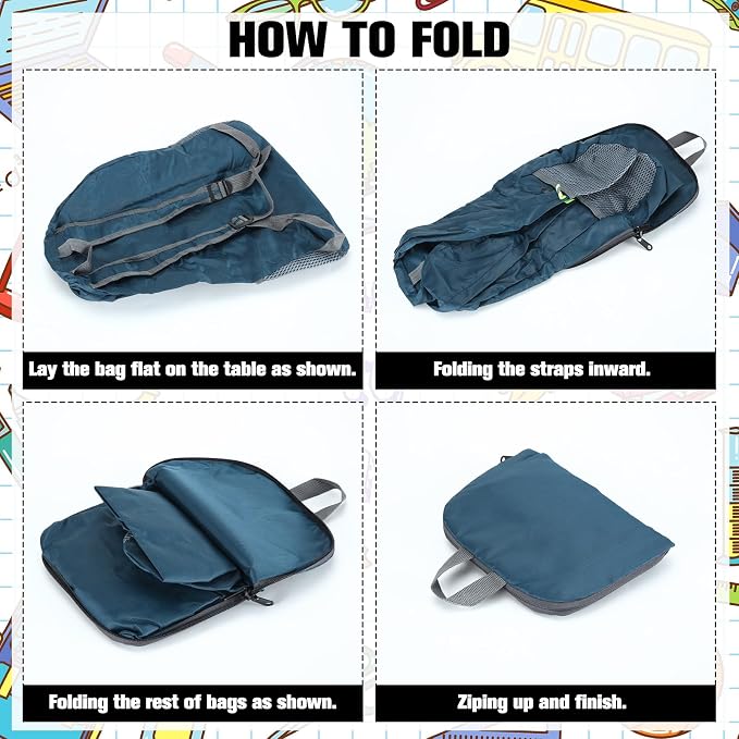 72 Pack Neutral 17 Inch Foldable Backpacks in Bulk Lightweight Classic Basic Book Bags Elementary Backpack for Travel Camp Donations - Image 5