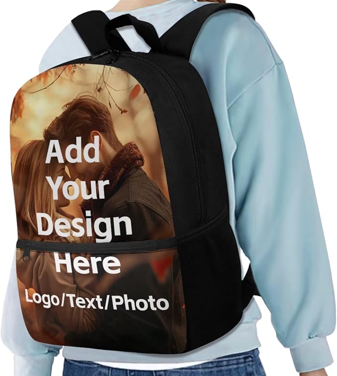 Customized Backpack for Girls Boys Backpack with Lunch Box Water Bottle Holder with Strap and Big Pencil Case 4PCS Set Bookbag with Front Pocket for School Teens 17" Sturdy School Bag - Image 2