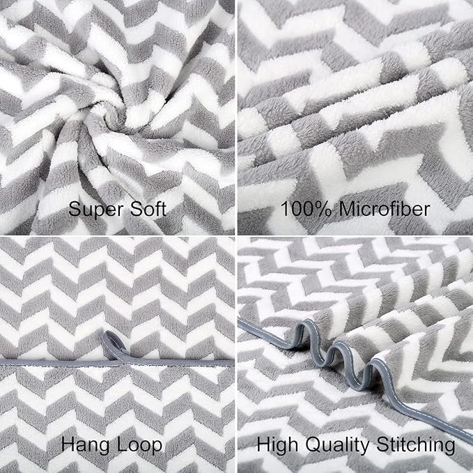 JML Microfiber Bath Towels, Bath Towel 2 Pack(30" x 60"), Oversized, Soft, Super Absorbent and Fast Drying, Multipurpose Use for Sports, Fitness, Yoga, Chevron Grey - Image 3
