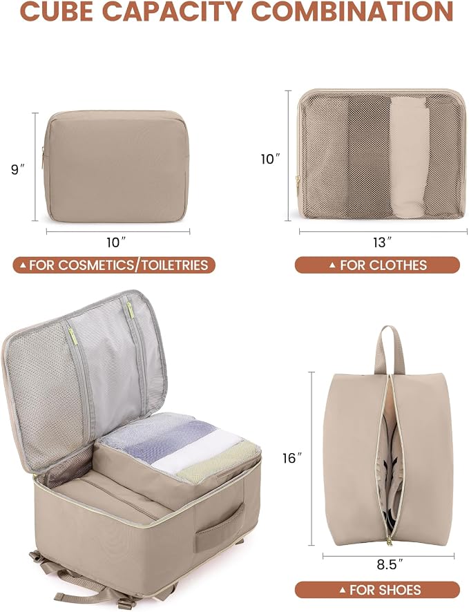 LOVEVOOK Travel Backpack for Women,40L Carry On Backpack for Airplanes,17.3 Inch Laptop Personal Item Travel Bag - Image 5
