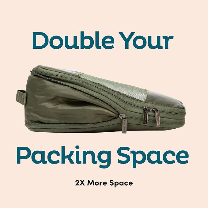 10-Pack Large Compression Packing Cubes for Travel - Lightweight Compression Packing Cube Set, Water-Resistant Luggage Organizer Bags & Suitcase Organizers, Travel Cubes for Carry-On, Checked Luggage - Image 2