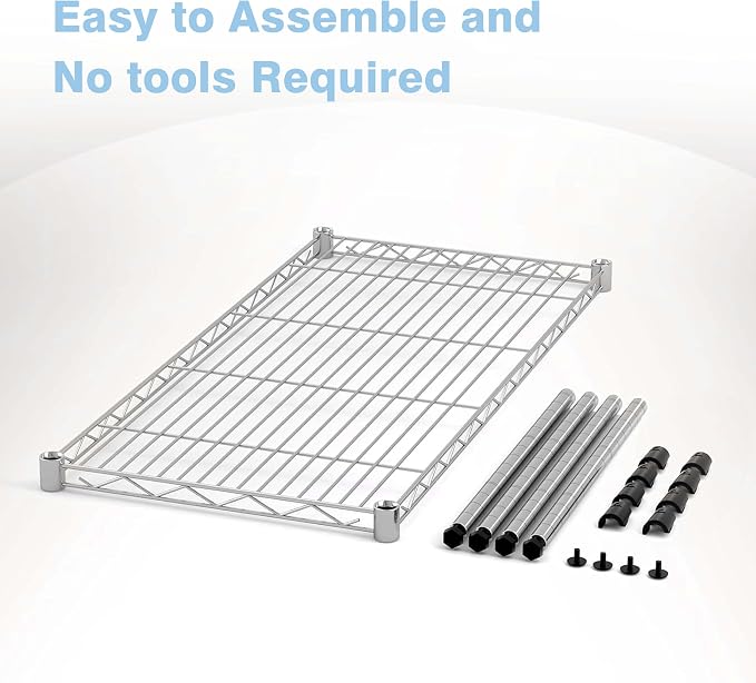 1-Tier Wire Shelf Rack,30" Wx14 Dx17 H,Single Metal Shelves Rack,Height Adjustable Metal Wire Shelving Unit and Storage for Kitchen,Cabinet,Countertop,Under-Sink,Closet,Pantry,Studio - Image 7