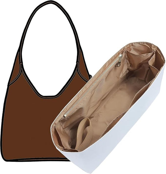 Dupont Paper Purse Organizer Insert, Coach Brooklyn 39 Bag Insert, Lightweight Water-Resistant Tote Bag Organizer Inner Shaper with 9 Pockets, Cup Holder & YKK Zipper by OAIKOR