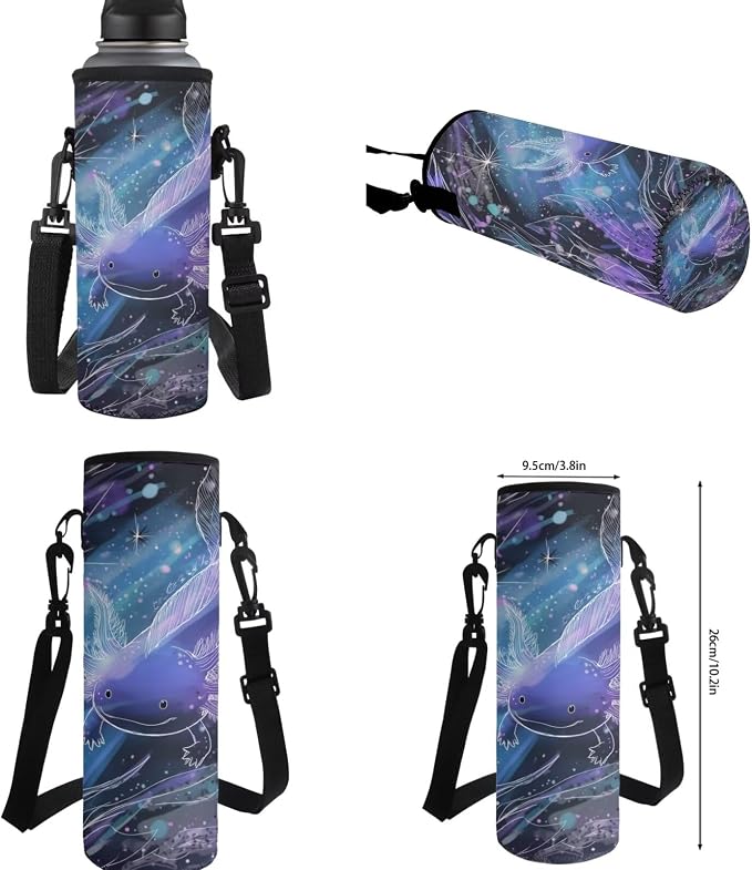 Galaxy Axolotl Backpack and Lunch Box for Girls 6-8/5-7 Under the Sea Bookbag with Lunch Bag Pencil Case Water Bottle Holder 4 in 1 Primary/Elementary School Book Bags Ocean Back Pack - Image 7