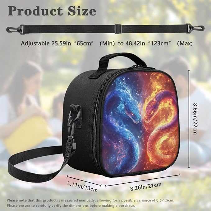 Water Fire Snake 4-in-1 Backpack Set for Boys 4th 5th 6th Grade, Cool School Bag with Lunch Box, Pencil Case & Dinosaur Charm, 17 Inch Sporty Backpacks with Adjustable Shoulder Strap - Image 5