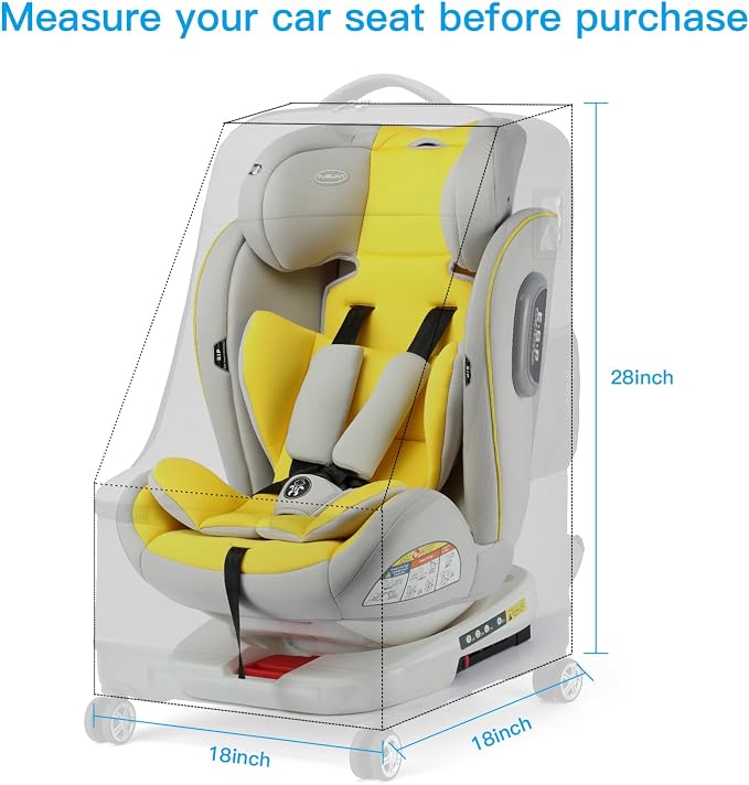 TUGUAN Car Seat Travel Bag for Airplane with Spinner Wheels, Infant Car Seat Bags for Air Travel with Hard Bottom, Padded Car Seat Backpack, Large Car Seat Storage Bag for Airport Check, Brown - Image 6