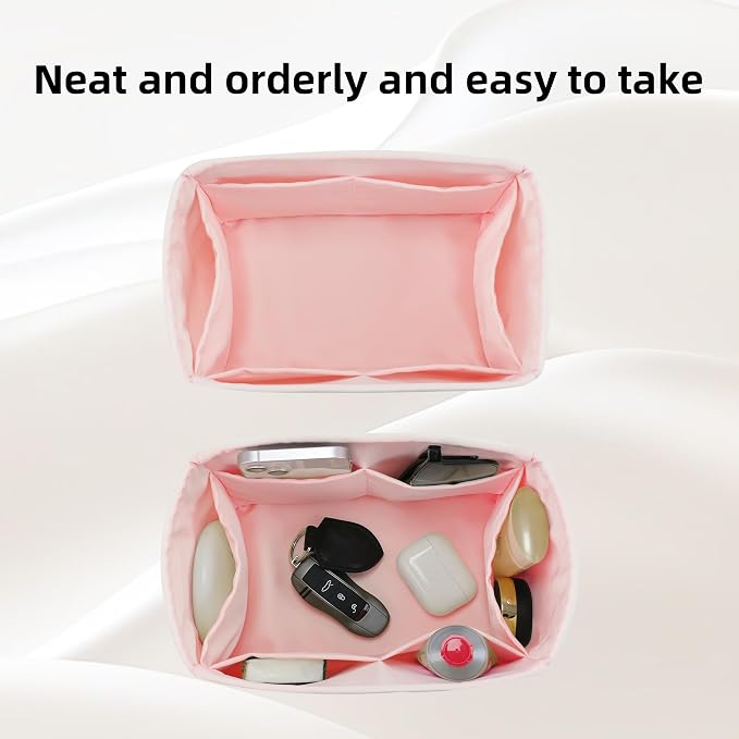 DGAZ Silk Purse Organizer Insert Fits LV Speedy 16/20/25/30/35/45 bags，Silky Smooth Bag Organizer，Luxury Handbag & Tote Shaper（Pink，SP25） - Image 5