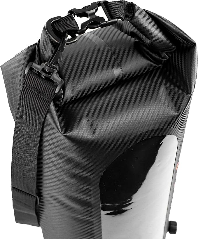 YakAttack 20L Roll-Top Drybag with Air Valve - Black Carbon | Waterproof Marine Dry Bag for Kayaking, Boating, Backpacking & Paddleboarding | Heavy Duty Roll Top Compression Drybag for Gear Storage - Image 7