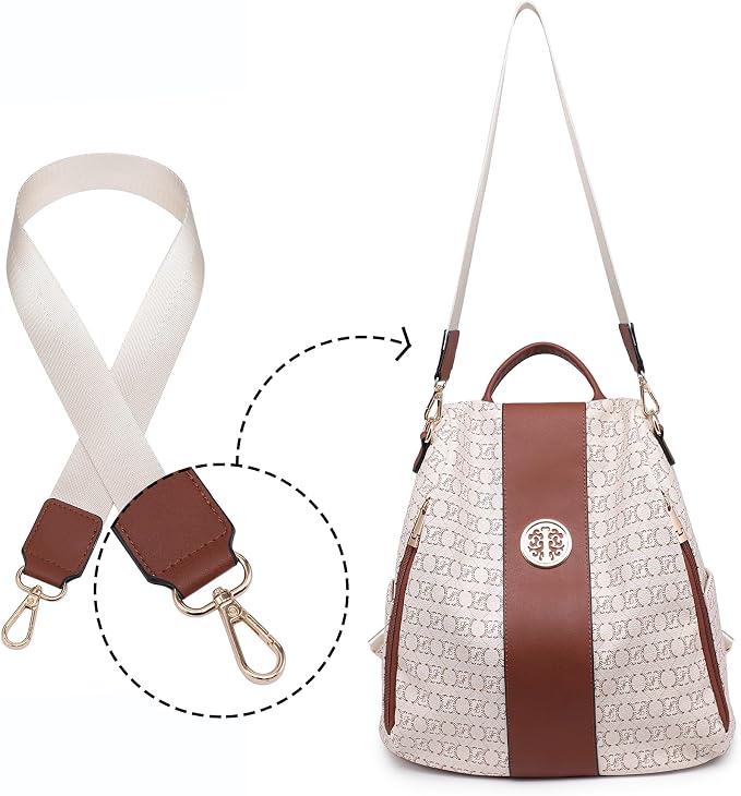 Women Fashion Backpack Purse Multi Pockets Anti-Theft Rucksack Travel Shoulder Bag Handbag - Image 9
