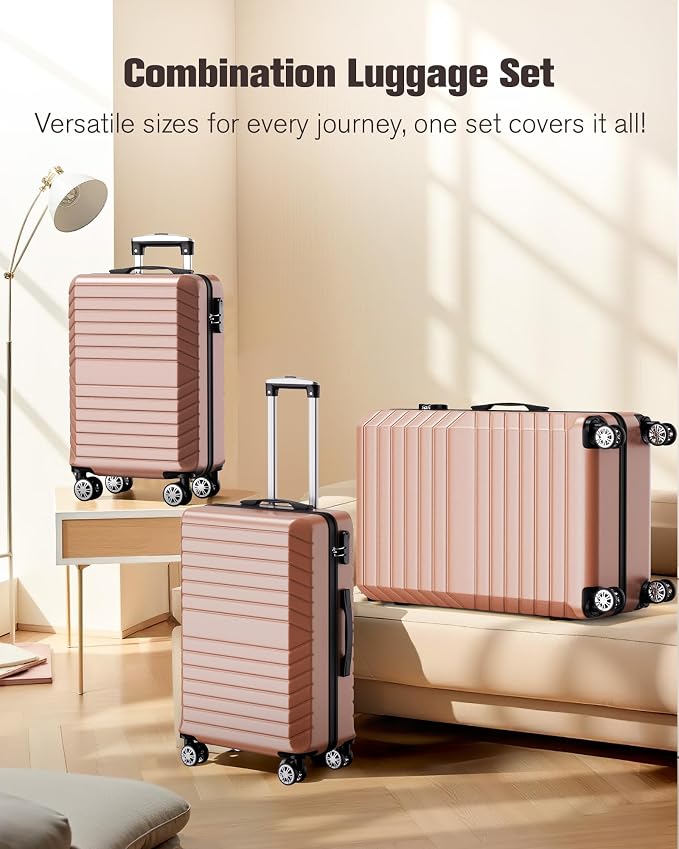 10 Piece Luggage Sets, 3 Piece Suitcase Set, 20 inch Carry on Luggage, 24 inch and 28 inch Checked Luggage with 7PC Packing Bags - Image 8