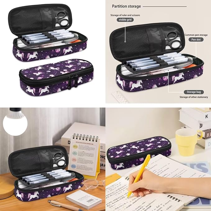 Cute Horse School Backpack for Girls, 3Pcs Students Backpack, Elementary Bookbag Sets with Lunch Box Pencil Case for School - Image 4
