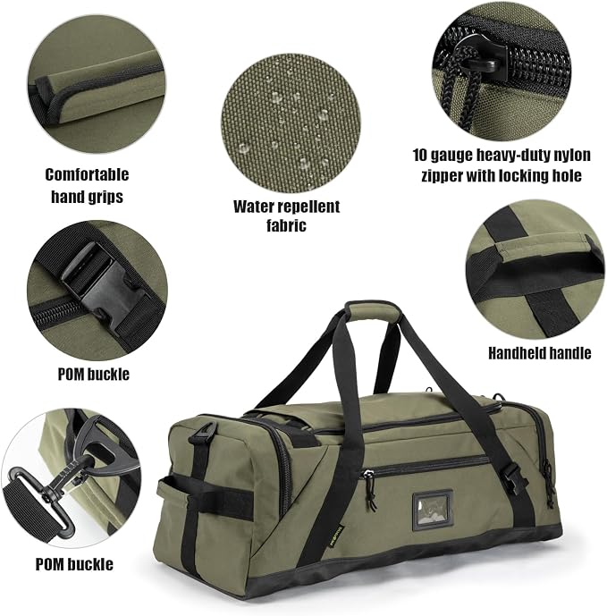 65L Large Duffle Bag | Gym Bag, Weekend Bag, Travel Backpack, Carry On, Sports Duffel，duffle baCKpack - Image 5