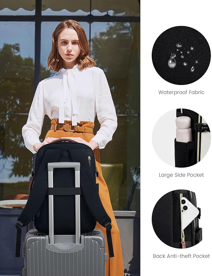 LOVEVOOK 50L Travel Backpack for Women Flight Approved, Carry on Backpack for Airplanes, TSA Personal Item Travel Bag, Waterproof 18 Inch Laptop Backpack, Business Weekender Overnight Daypack, 4Pcs - Image 8