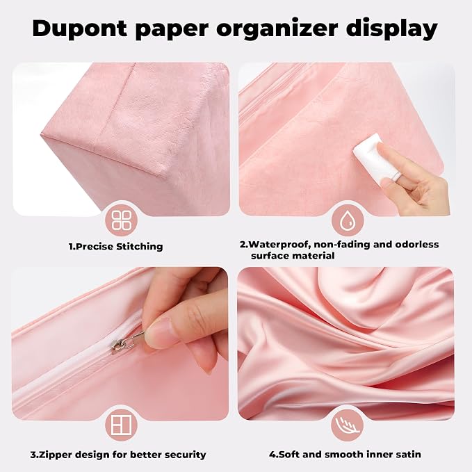 DGAZ Lightweight Purse Organizer Insert for GYARD-Anjou/Artois/SaintLouis Bags,silk and DupontPaper handbag inner for Luxury Bag(Pink,AnjouMini) - Image 8