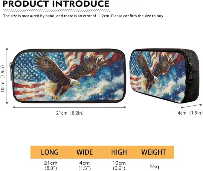 Bald Eagle American Flag Casual Daypack Set for Teen Girls, Backpack Set with Reusable Lunch Box and Pencil Case, Portable School Bag Set Suitable for Boys and Girls - Image 5