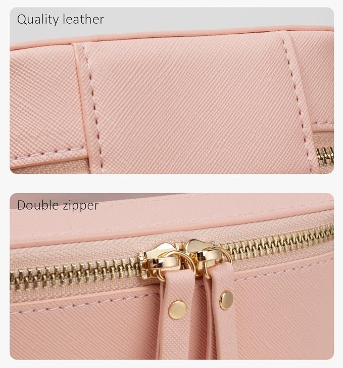 LETGO 2 Pack Clear Travel Toiletry Bag for Women, Large & Mini Waterproof PU TSA Approved Cosmetic Pouches, Portable Beach Vacation Makeup Organizer Set, See Through Skincare Sunscreen Bags for Women - Image 6