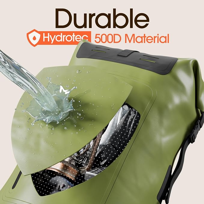 Earth Pak Waterproof Backpack - Heavy Duty Hiking Backpack - Roll-Top Closure Bag - Cushioned Dry Bag Waterproof Phone Case - Image 4
