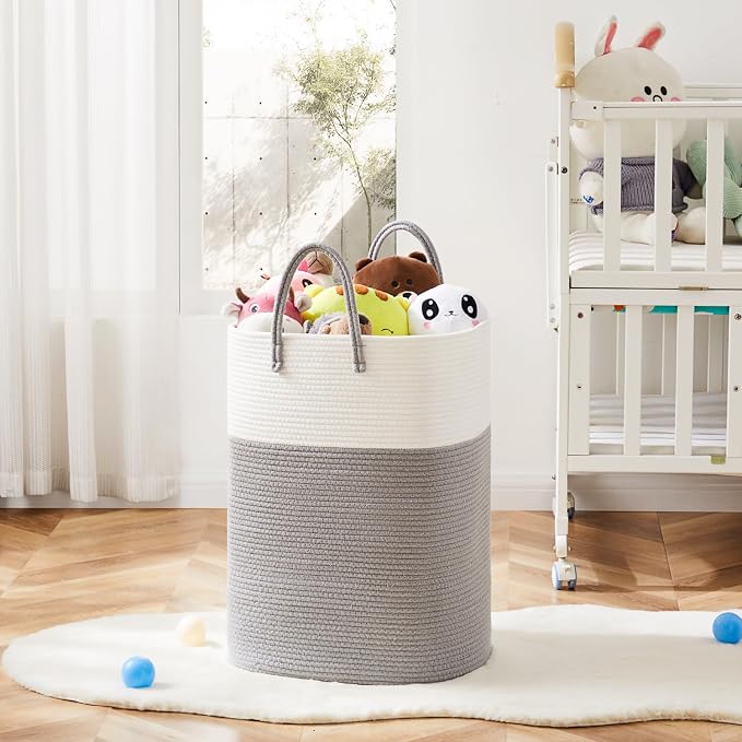 Artfeel Laundry Basket,Woven Cotton Rope Laundry Hamper,40L Versatile Storage for Dirty Clothes,Baby Toys,and Blankets in Bathroom, Nursery,and Living Room - Image 6