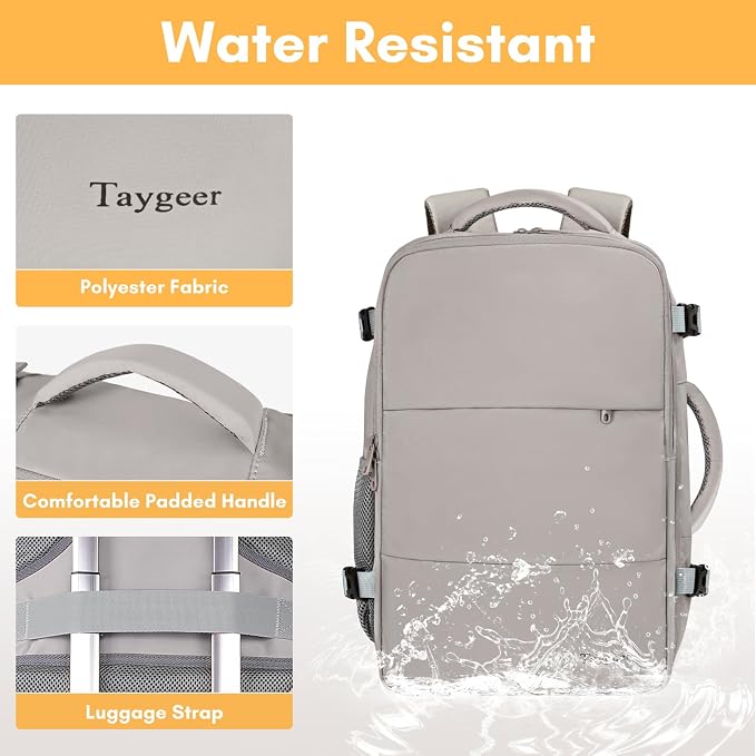 Taygeer Laptop Backpack Purse for Women, Backpack for College Essentials | Travel Bag Airline Approved with 15.6inch Laptop Compartment, CarryOn Work Bag for Nursing Doctor Business Travel, Brown - Image 6