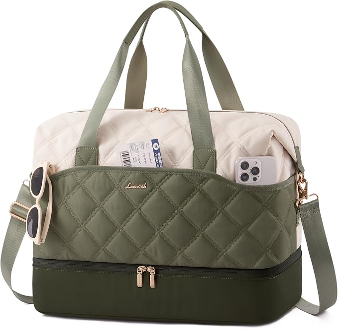 LOVEVOOK Travel Carry On Bag for Women, Lightweight Weekender Bags with Shoe Compartment, Wet Pocket, Hospital Overnight Bags for Women Labor Delivery, Personal Item Duffle Bag for Gym, Sport by LOVEVOOK