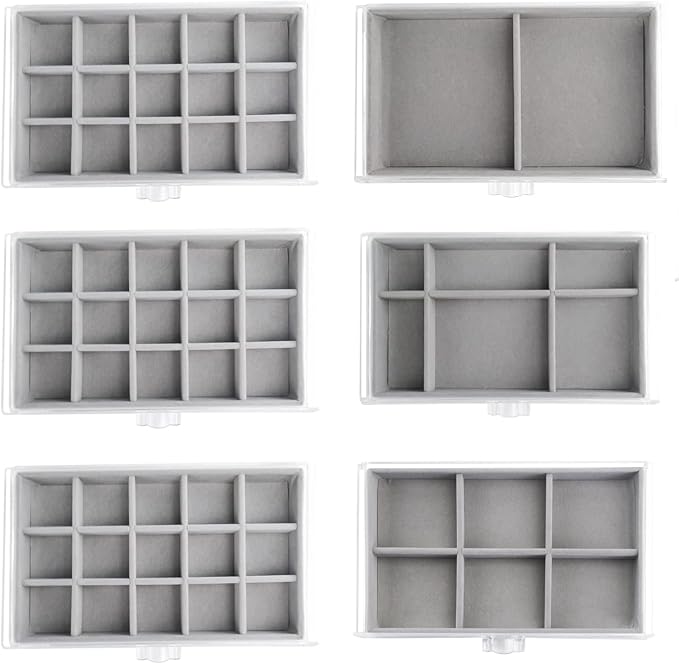 Watpot Acrylic Jewelry Box Organizer and Storage 6 Drawer for Earring Display Gray - Image 4