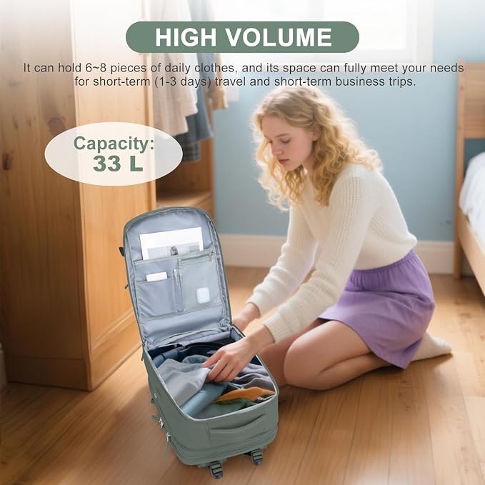 Extra Backpack For Traveling On Airplane Travel Backpack For Women Men Airline Approved Carry On Bags For Airplanes Gym Bag With Shoe Compartment Waterproof Laptop Backpack Camping Hiking Backpack - Image 7