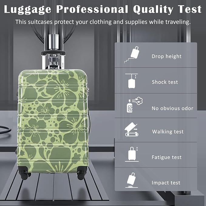 Merax Luggage Sets 3 Piece, Hardside Suitcase Set with Spinner Wheels | Lightweight 20+24+28 IN Suitcase with Carry on Luggage, Green - Image 8