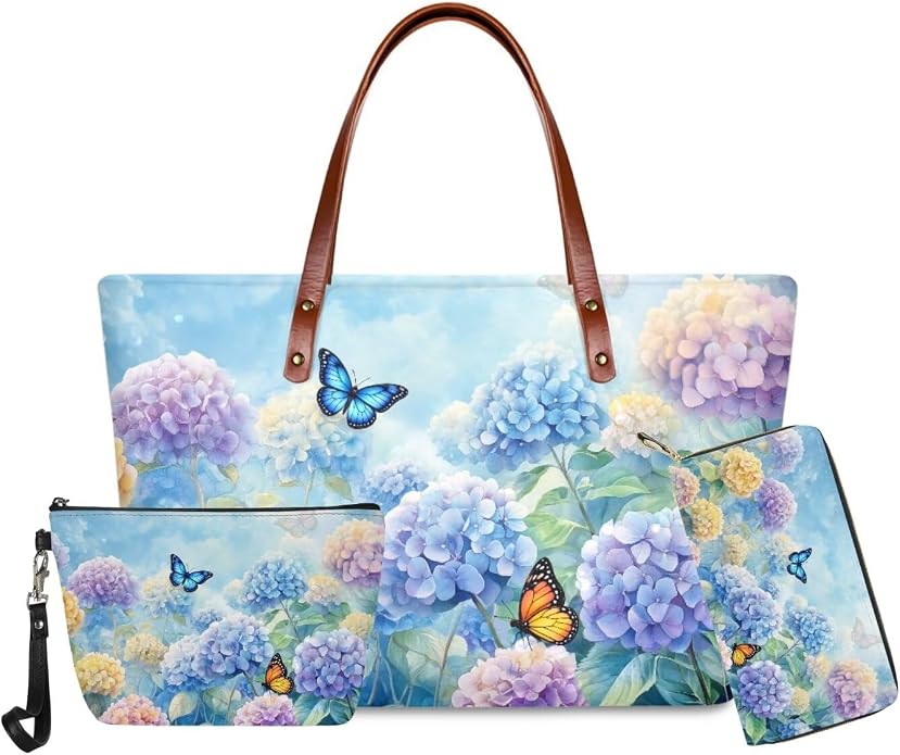 GIFTPUZZ Women Tote Bag Women Wallet Portable Cosmetic Bag for Women Bag Set 3 Pack PU Leather Bags with Zipper - Image 3