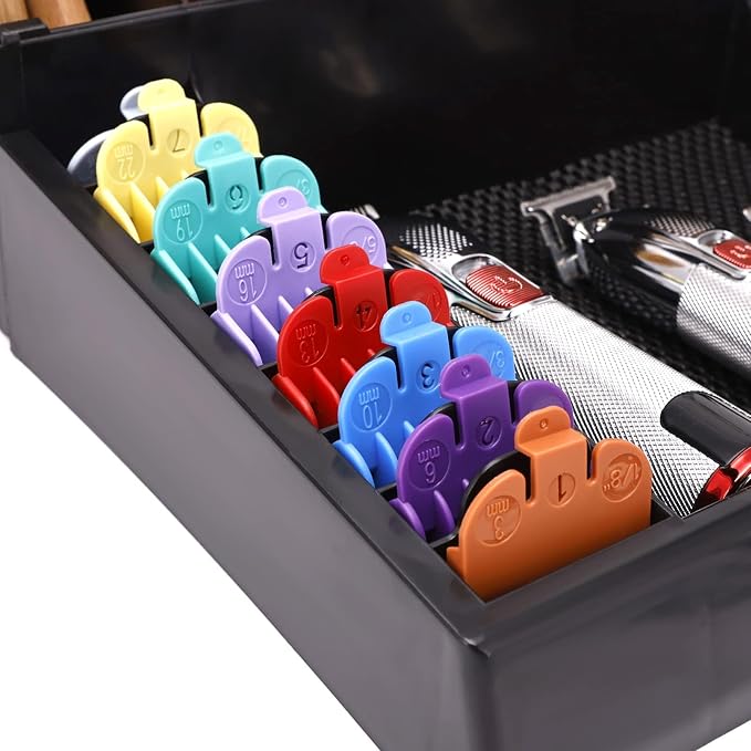 Barber Clipper Organizer Barber Tools Tray Salon Hairdressing Clipper Scissors Rack Holder Storag Scissors Holder Blade Rack Storage Tray for Clipper Guard Holder (Assemble) - Image 6