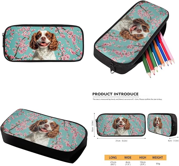 Cavalier King Charles Spaniel Dog Backpack with Lunch Box Kids Girls 6-7/7-8 Cherry Blossom Primary School Bookbags for 1st Grade Kids Book Bags Lunchbox Pencil Case Water Bottle Carrier Set - Image 6