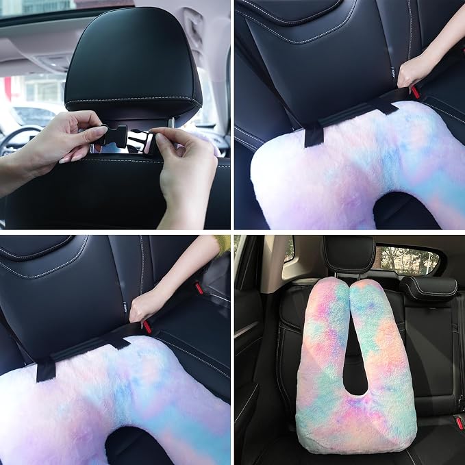 Atablyn Children Travel Pillow Car Pillow Removable U-Shaped Pillow for Adults to Support Head and Body in The Back Seat of Long Car Trips - Image 4