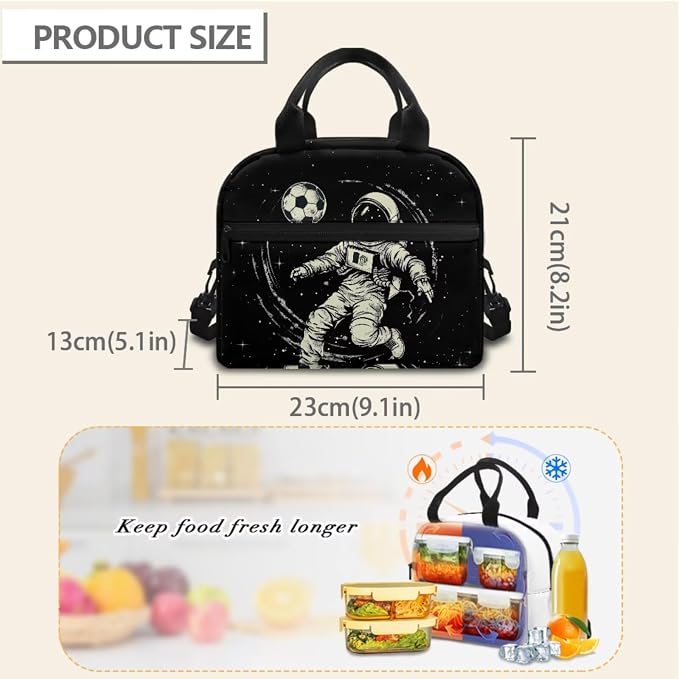 Astronaut Backpack and Lunch Box Set for Boys 8-12 Elementary School Bag Kids Bookbag with Lunch Bag Pencil Case 3Pcs Middle Preschool Bag Set - Image 5