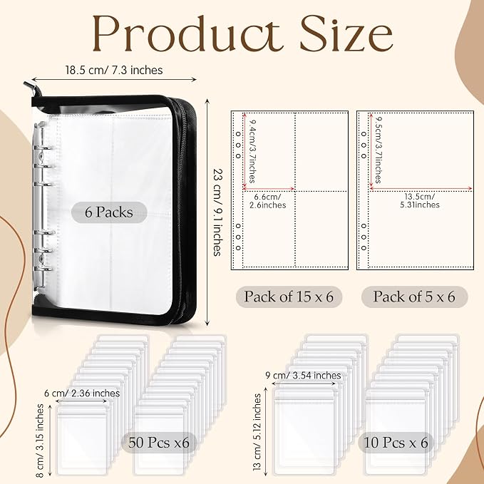 Threehoney 6 Sets Transparent Jewelry Storage Book Travel Jewelry Organizer Earring Organizer Case Bracelet Holder for Necklace Earrings Ring Holder with Clear Zippered Pouch Anti Tarnish Pouches - Image 2