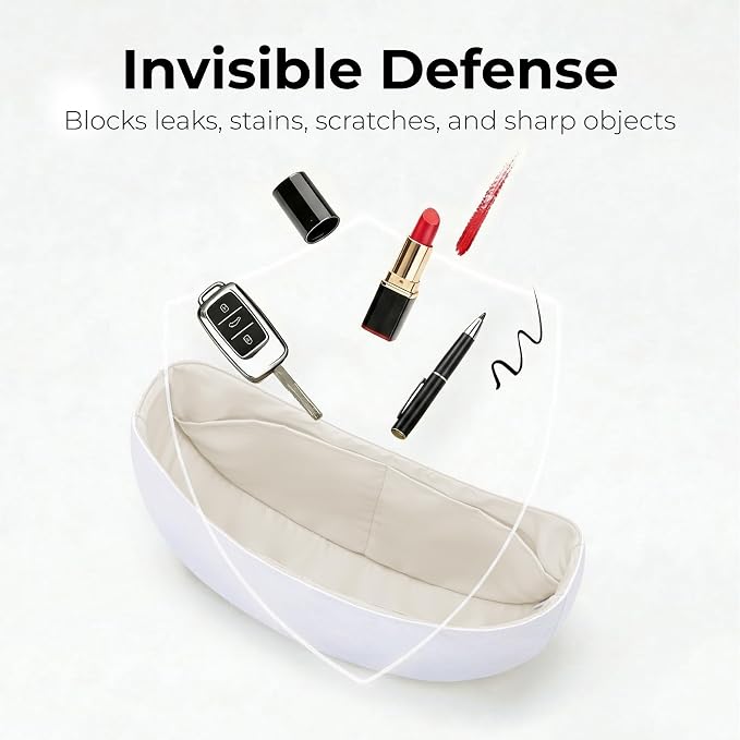 Purse Organizer Insert for Moon-Shaped Handbags (Medium) — Compatible with Coach Aria Hobo | Lightweight Slim Curved Bottom Liner ——Size 10 (9.4" L x 4.9" H x 2.6" D) - Image 7