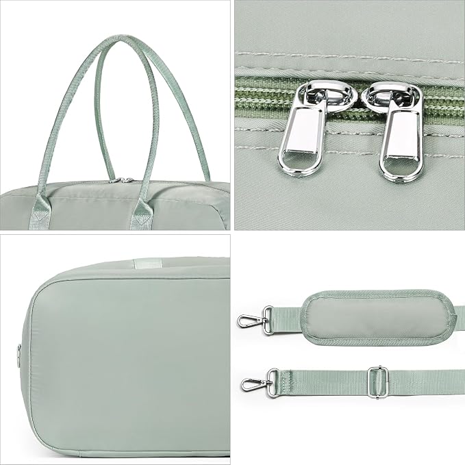 Weekender Bag for Women, Large Overnight Bag Canvas Travel Duffel Bag Carry On Tote with Shoe Compartment 21" 3Pcs Set - Image 8