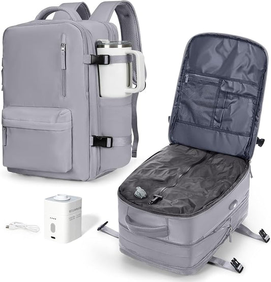 VGCUB Vacuum Backpack Travel with Pump, Vacuum Seal Compression Bags Laptop Backpack Personal Item by VGCUB