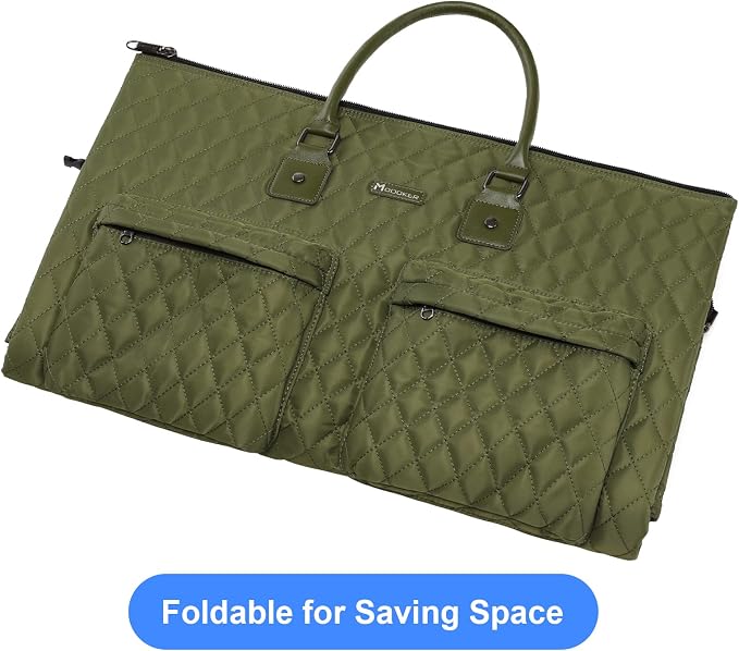Womens Convertible Garment Bags for Travel, Modoker Waterproof Carry On Garment Bag Garment Duffel Bag - 2 in 1 Hanging Suitcase Suit Travel Luggage Bag, Green - Image 7