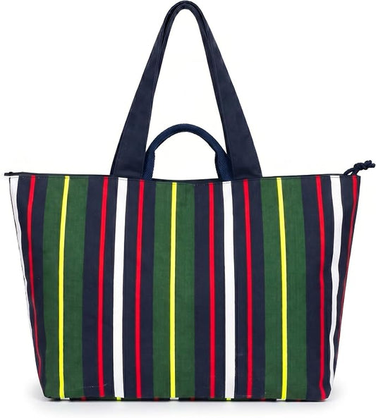 Salt Earth XL Beach Tote Bag for Women – XL Travel Tote with Zipper & Pockets, Oversized Canvas Pool Bag, Weekender Carry-On by SaltEarth