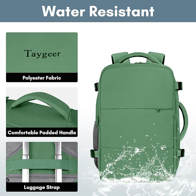 Taygeer Travel Backpack for Women, Carry On Backpack with Water Bottle Pocket & Shoe Pouch, TSA 15.6" Laptop Back Pack Flight Approved, College Gym Bag Casual Daypack for Weekender Business Hiking - Image 7
