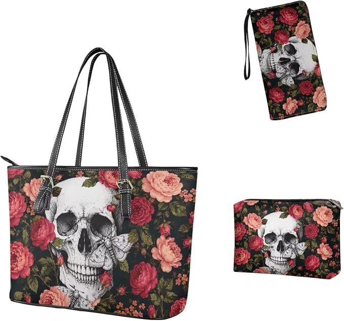 Women Purse Handbags Wallet Sets Leather Shoulder Tote Bag for Women,Top Handle Purse with Wrist Wallet Bag - Image 3